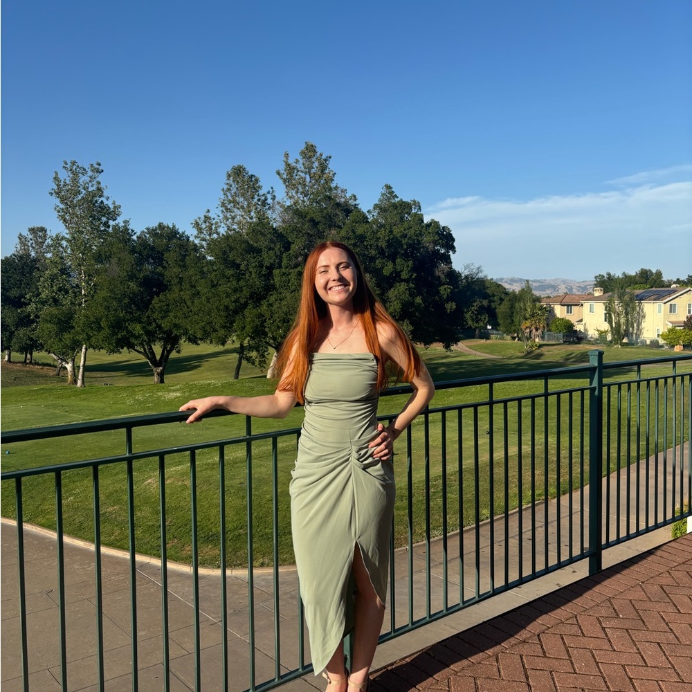 Cider Sage Strapless Dress